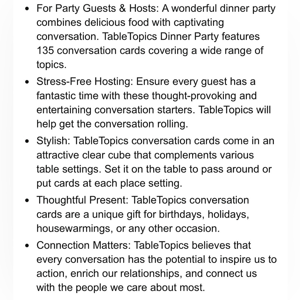 Table Topics Questions to start GREAT Conversations cards -Dinner Party - Picture 8 of 8